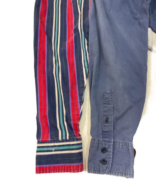 Wrangler（ラングラー）Wrangler (ラングラー) 古着ストライプシャツ インディゴ サイズ:XLの古着・服飾アイテム
