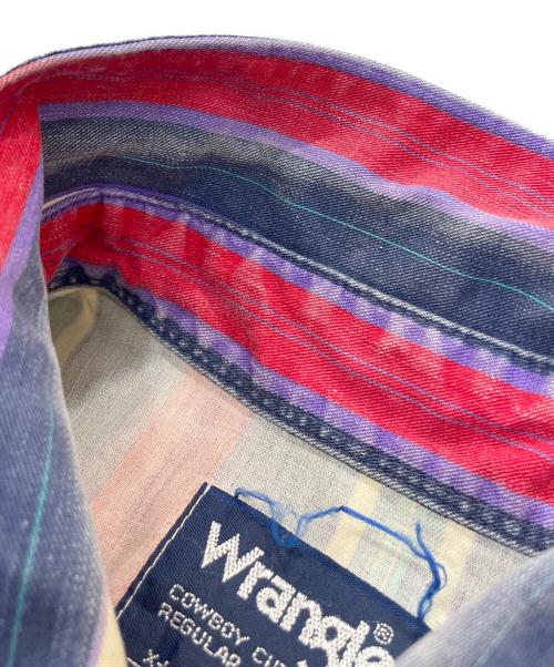 Wrangler（ラングラー）Wrangler (ラングラー) 古着ストライプシャツ インディゴ サイズ:XLの古着・服飾アイテム