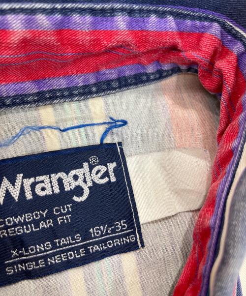 Wrangler（ラングラー）Wrangler (ラングラー) 古着ストライプシャツ インディゴ サイズ:XLの古着・服飾アイテム