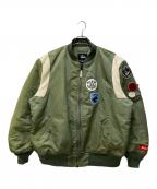 stussy×ALPHA×FRAGMENT DESIGNステューシー×アルファ×フラグメントデザイン）の古着「フライトジャケット」｜カーキ