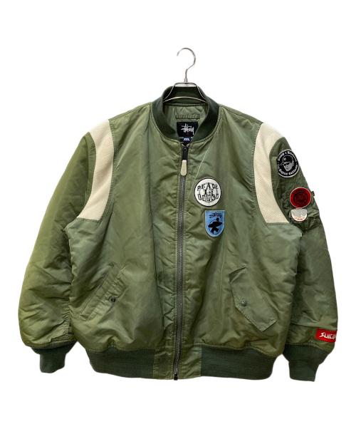 stussy（ステューシー）stussy (ステューシー) ALPHA (アルファ) FRAGMENT DESIGN (フラグメントデザイン) フライトジャケット カーキ サイズ:XXLの古着・服飾アイテム