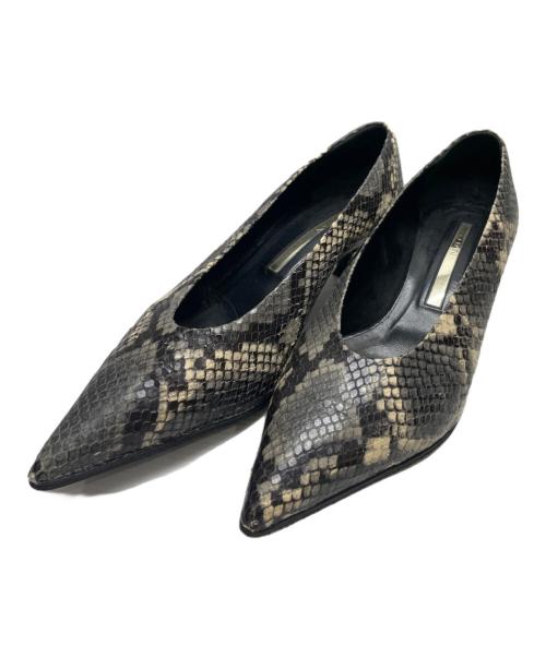 BALDAN（バルダン）BALDAN (バルダン) パイソン柄パンプス グレー サイズ:38の古着・服飾アイテム