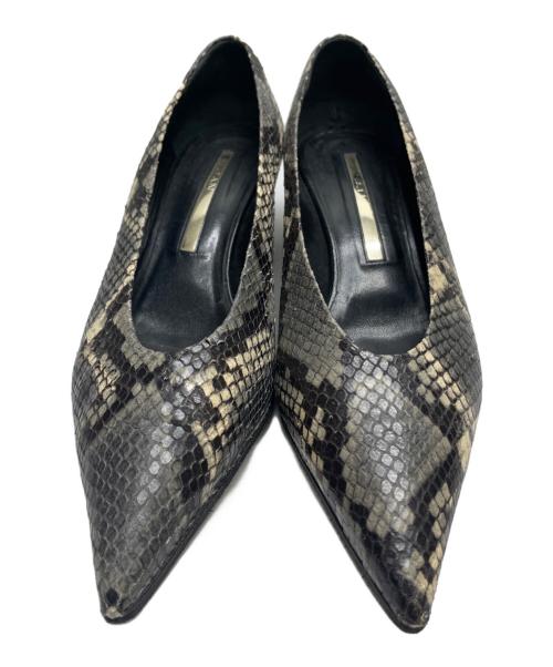 BALDAN（バルダン）BALDAN (バルダン) パイソン柄パンプス グレー サイズ:38の古着・服飾アイテム