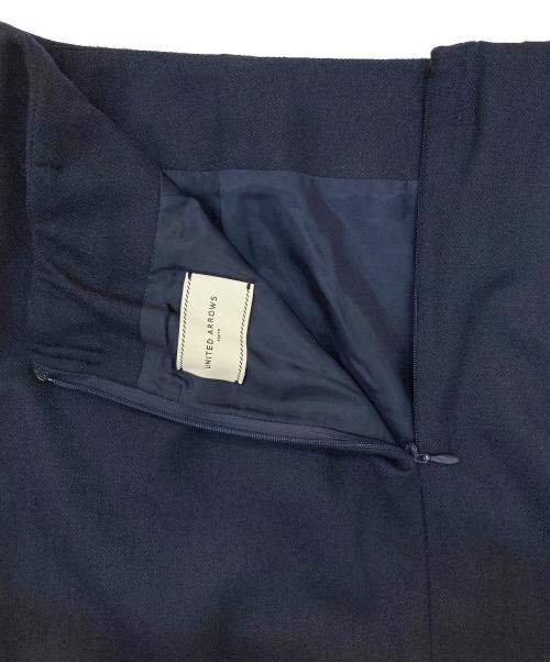 UNITED ARROWS（ユナイテッドアローズ）UNITED ARROWS (ユナイテッドアローズ) CLASS/TWD ノーカラージャケット タイトスカート ネイビー サイズ:SIZE 40の古着・服飾アイテム