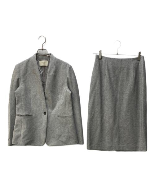 UNITED ARROWS（ユナイテッドアローズ）UNITED ARROWS (ユナイテッドアローズ) CLASS/TWD ノーカラージャケット タイトスカート グレー サイズ:SIZE 40の古着・服飾アイテム