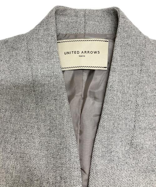 UNITED ARROWS（ユナイテッドアローズ）UNITED ARROWS (ユナイテッドアローズ) CLASS/TWD ノーカラージャケット タイトスカート グレー サイズ:SIZE 40の古着・服飾アイテム