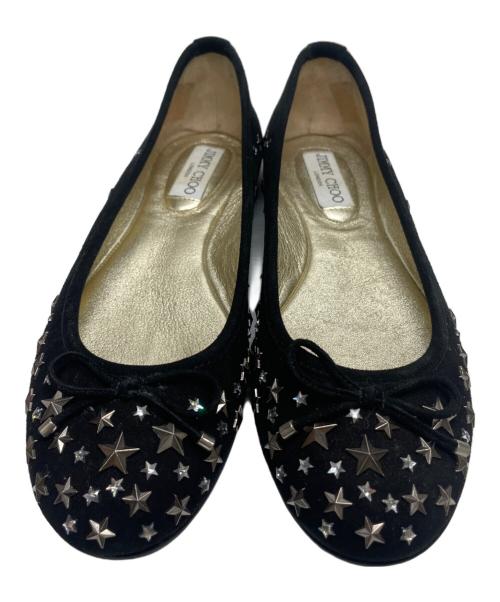 JIMMY CHOO（ジミーチュウ）JIMMY CHOO (ジミーチュウ) スタッズバレエシューズ ブラック サイズ:36 1/2の古着・服飾アイテム