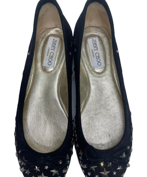 JIMMY CHOO（ジミーチュウ）JIMMY CHOO (ジミーチュウ) スタッズバレエシューズ ブラック サイズ:36 1/2の古着・服飾アイテム