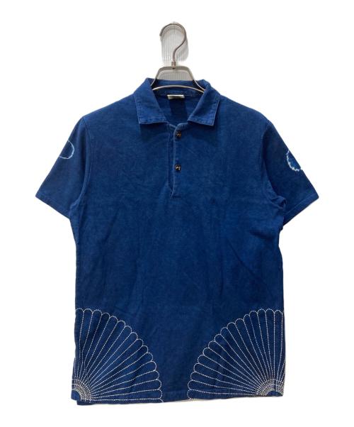 KAPITAL（キャピタル）KAPITAL (キャピタル) インディゴ染め刺繍ポロシャツ ネイビー サイズ:SIZE 2の古着・服飾アイテム