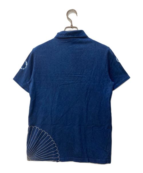 KAPITAL（キャピタル）KAPITAL (キャピタル) インディゴ染め刺繍ポロシャツ ネイビー サイズ:SIZE 2の古着・服飾アイテム