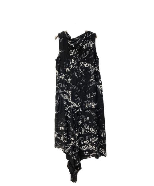 Y's（ワイズ）Y's (ワイズ) RAYON GEORGETTE OPEN COLLAR SLEEVELESS DRESS ブラック サイズ:1の古着・服飾アイテム