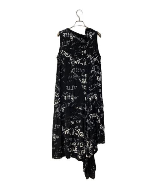 Y's（ワイズ）Y's (ワイズ) RAYON GEORGETTE OPEN COLLAR SLEEVELESS DRESS ブラック サイズ:1の古着・服飾アイテム