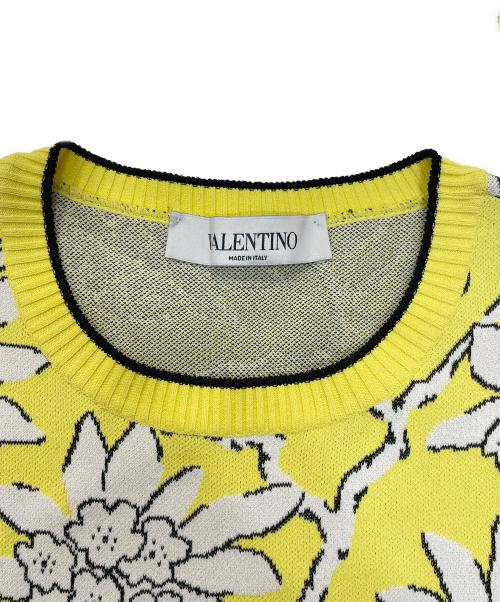 VALENTINO（ヴァレンティノ）VALENTINO (ヴァレンティノ) 花柄ニット イエロー サイズ:Sの古着・服飾アイテム