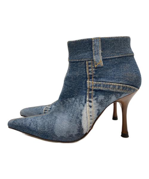 DOLCE & GABBANA（ドルチェ＆ガッバーナ）DOLCE & GABBANA (ドルチェ＆ガッバーナ) ピンヒールデニムパッチワークパンプス インディゴ サイズ:35 1/2の古着・服飾アイテム