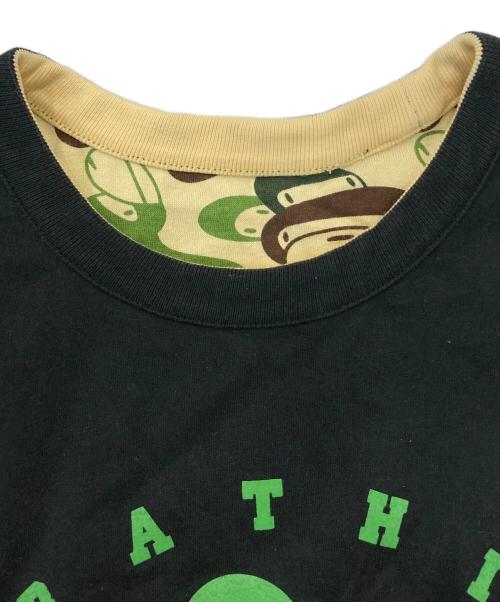 A BATHING APE（ア ベイシング エイプ）A BATHING APE (ア ベイシング エイプ) BABY MiLO (ベビーマイロ) リバーシブルTシャツ ブラック サイズ:Mの古着・服飾アイテム