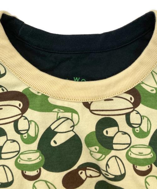 A BATHING APE（ア ベイシング エイプ）A BATHING APE (ア ベイシング エイプ) BABY MiLO (ベビーマイロ) リバーシブルTシャツ ブラック サイズ:Mの古着・服飾アイテム