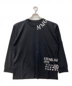 MM6 Maison Margielaエムエムシックスメゾンマルジェラ）の古着「ロングスリーブTシャツ」｜ブラック