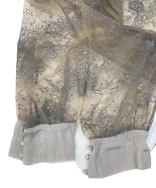 Kaene（カエン）Kaene (カエン) シャイニーレースリボンドレス 黄緑 サイズ:SIZE 38の古着・服飾アイテム