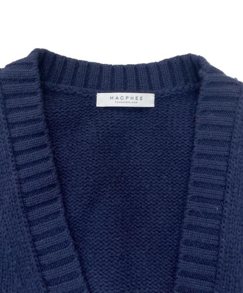 MACPHEE（マカフィー）MACPHEE (マカフィー) ラムカシミヤ Ｖネックカーディガン ネイビー サイズ:Sの古着・服飾アイテム