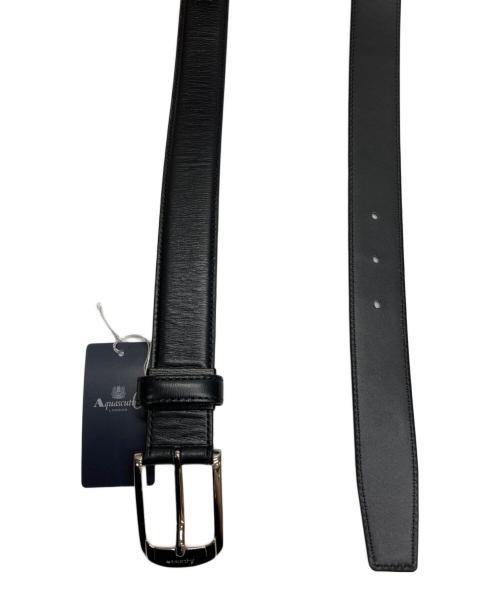 Aquascutum（アクアスキュータム）Aquascutum (アクアスキュータム) レザーベルト ブラック 未使用品の古着・服飾アイテム