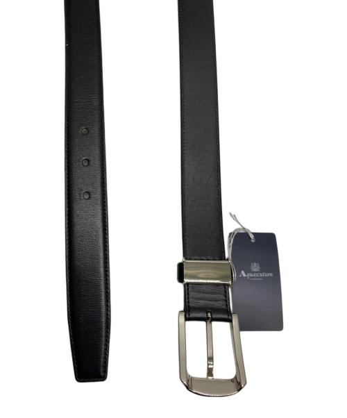 Aquascutum（アクアスキュータム）Aquascutum (アクアスキュータム) レザーベルト ブラック 未使用品の古着・服飾アイテム