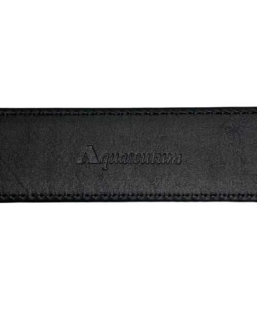 Aquascutum（アクアスキュータム）Aquascutum (アクアスキュータム) レザーベルト ブラック 未使用品の古着・服飾アイテム