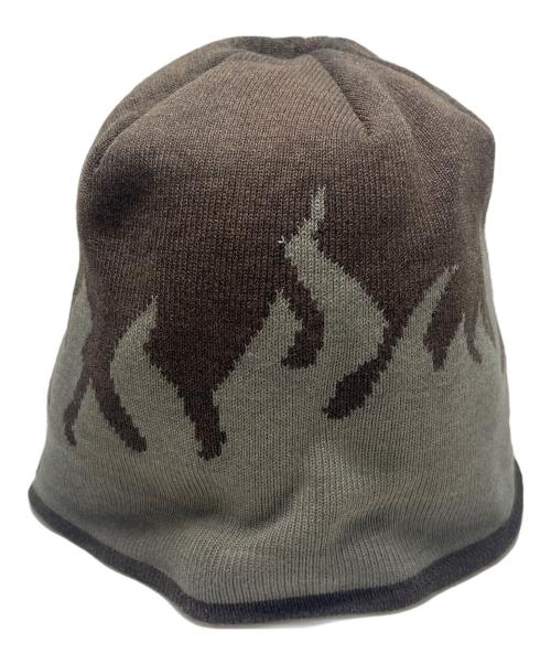 HARLEY-DAVIDSON（ハーレーダビッドソン）HARLEY-DAVIDSON (ハーレーダビッドソン) ファイヤー柄ニット帽 ブラウンの古着・服飾アイテム