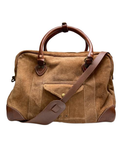 RRL（ダブルアールエル）RRL (ダブルアールエル) ラフアウトレザーボストンバッグ ブラウンの古着・服飾アイテム