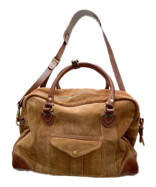 RRL（ダブルアールエル）RRL (ダブルアールエル) ラフアウトレザーボストンバッグ ブラウンの古着・服飾アイテム