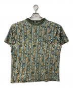 stussyステューシー）の古着「総柄Tシャツ」｜カーキ