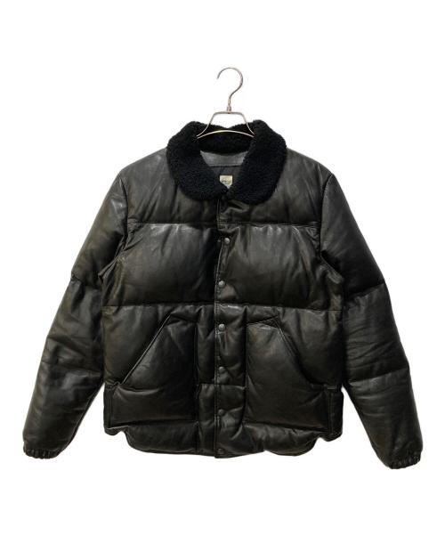 Ron Herman（ロンハーマン）Ron Herman (ロンハーマン) 襟ボアシープレザーオールレザー ダウン ジャケット ブラック サイズ:Ｍの古着・服飾アイテム