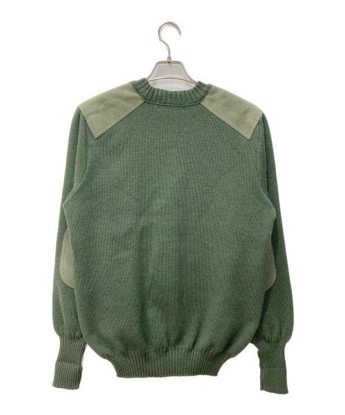 Burberry's（バーバリー）Burberry's (バーバリーズ) レザーパッチニット オリーブ サイズ:Mの古着・服飾アイテム