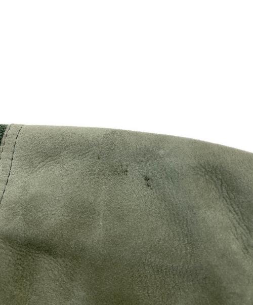 Burberry's（バーバリー）Burberry's (バーバリーズ) レザーパッチニット オリーブ サイズ:Mの古着・服飾アイテム