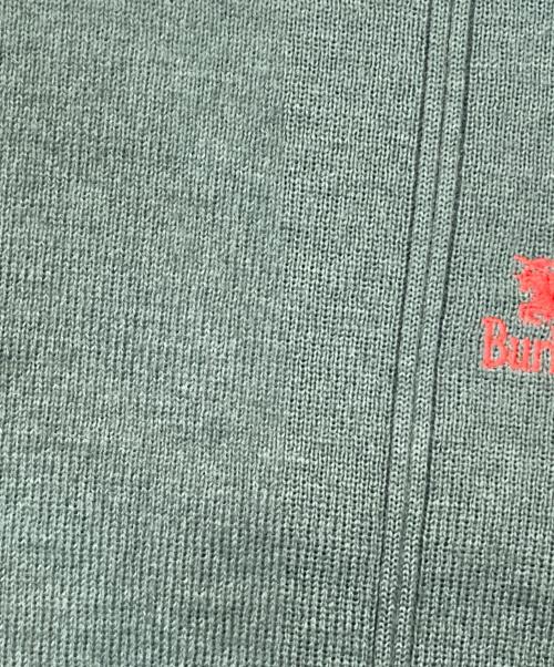 Burberry's（バーバリー）Burberry's (バーバリーズ) レザーパッチニット オリーブ サイズ:Mの古着・服飾アイテム