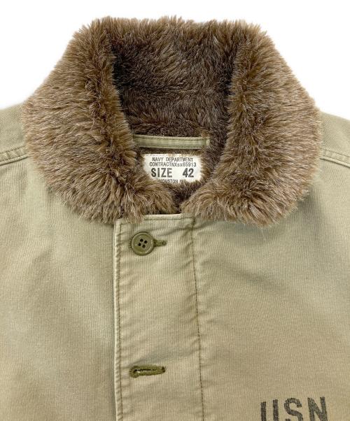 HOUSTON（ヒューストン）HOUSTON (ヒューストン) N-1デッキジャケット ベージュ サイズ:42の古着・服飾アイテム