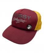 stussyステューシー）の古着「メッシュキャップ」｜レッド×イエロー