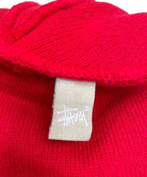 stussy（ステューシー）stussy (ステューシー) ニット帽 レッド サイズ:ONE SIZEの古着・服飾アイテム