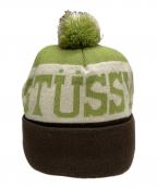 stussyステューシー）の古着「ニット帽」｜ブラウン×グリーン