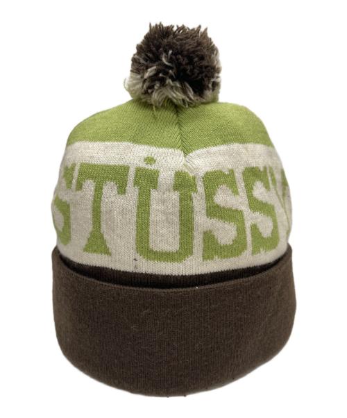 stussy（ステューシー）stussy (ステューシー) ニット帽 ブラウン×グリーンの古着・服飾アイテム