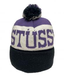 stussy（ステューシー）の古着「ニット帽」｜ブラック×パープル