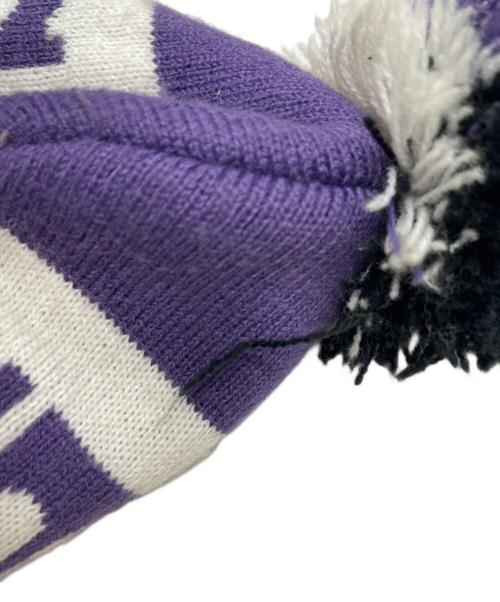 stussy（ステューシー）stussy (ステューシー) ニット帽 ブラック×パープルの古着・服飾アイテム