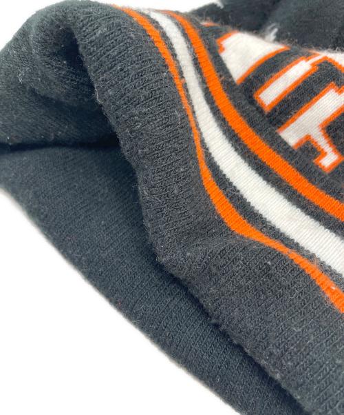 stussy（ステューシー）stussy (ステューシー) ニット帽 ブラック×オレンジの古着・服飾アイテム