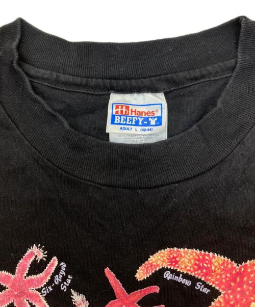 Hanes（ヘインズ）Hanes (ヘインズ) ヒトデプリントTシャツ ブラック サイズ:Lの古着・服飾アイテム