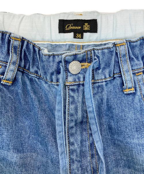 DRAWER（ドゥロワー）DRAWER (ドゥロワー) ブリーチデニム5Pドロストパンツ インディゴ サイズ:34の古着・服飾アイテム