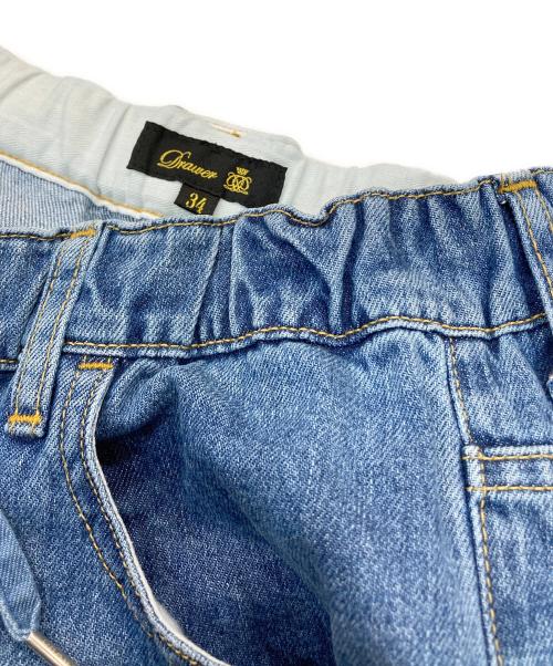DRAWER（ドゥロワー）DRAWER (ドゥロワー) ブリーチデニム5Pドロストパンツ インディゴ サイズ:34の古着・服飾アイテム