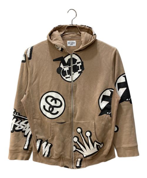 stussy（ステューシー）stussy (ステューシー) ジップパーカー ベージュ サイズ:XLの古着・服飾アイテム