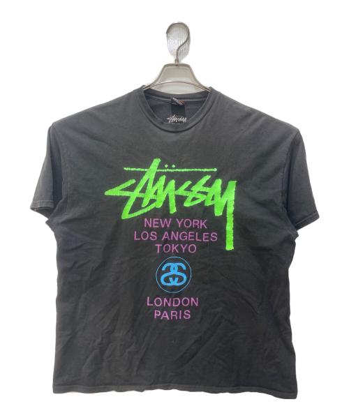 stussy（ステューシー）stussy (ステューシー) プリントTシャツ ブラック サイズ:XLの古着・服飾アイテム