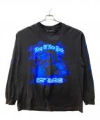 POP SMOKEポップ・スモーク）の古着「プリントカットソー」｜ブラック