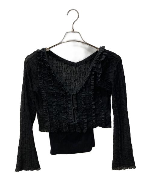 Snidel（スナイデル）Snidel (スナイデル) シアーカーデキャミsetup ブラック サイズ:FREEの古着・服飾アイテム