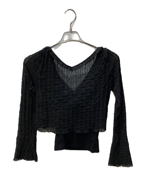 Snidel（スナイデル）Snidel (スナイデル) シアーカーデキャミsetup ブラック サイズ:FREEの古着・服飾アイテム